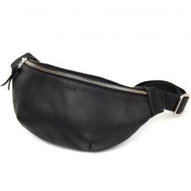 Купить Кожаная сумка на пояс бананка Grande Pelle 741110 черный крейзи хорс, фото , характеристики, отзывы
