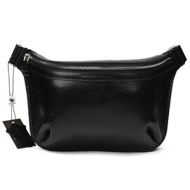 Купить Кожаная напоясная сумка Grande Pelle 743610 черная, фото , характеристики, отзывы