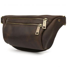 Купить Напоясная сумка бананка в размере М TARWA RC-3105-2lx коричневая 2 отделения, фото , характеристики, отзывы