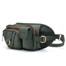 Купить Кожаная поясная сумка на три отделения TARWA RE-1560-4lx зеленая с фастексом, фото , характеристики, отзывы