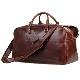 Придбати Велика зручна шкіряна дорожня сумка, англійський стиль 7156LB, image , характеристики, відгуки
