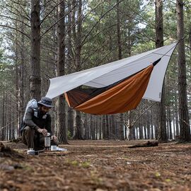 Купить - Гамак одномісний із маскитною сіткою та тентом Naturehike Shelter camping NH20ZP092, 75D pongee, помаранчевий, фото , характеристики, отзывы