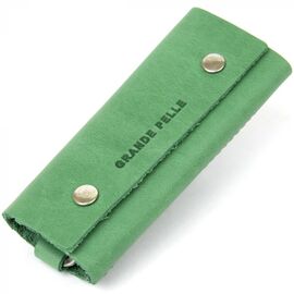 Придбати Шкіряна яскрава ключниця GRANDE PELLE 11345 Зелений, image , характеристики, відгуки