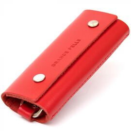 Придбати - Ключниця тубус шкіряна на кнопках Grande Pelle 11347 Червона, image , характеристики, відгуки