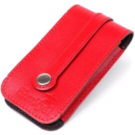 Придбати Компактна шкіряна ключниця з хлястиком SHVIGEL 13987 Червона, image , характеристики, відгуки