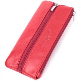 Купить - Яркая кожаная ключница на молнии ST Leather 22557 Красный, фото , характеристики, отзывы
