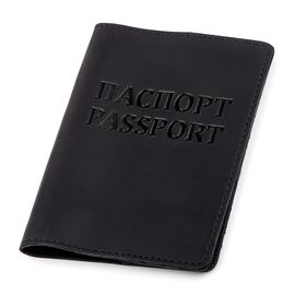 Обложка на паспорт Shvigel 13917 кожаная Черная, Черный, фото 