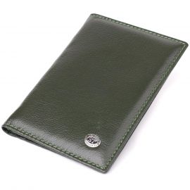 Купить Практичная обложка на паспорт универсального формата из натуральной кожи ST Leather 23081 Зеленый, фото , характеристики, отзывы