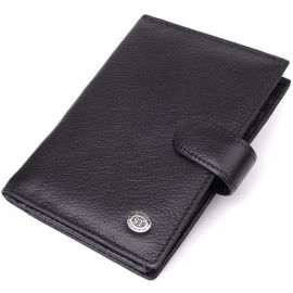 Купить Вместительная обложка на документы унисекс из натуральной кожи ST Leather 23116 Черный, фото , характеристики, отзывы