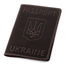 Обложка на паспорт Shvigel 13930 кожаная Коричневая, Коричневый, фото 