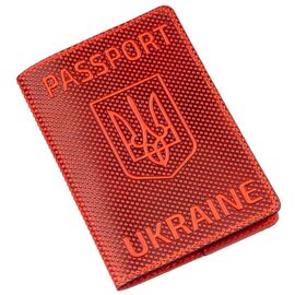 Обложка на паспорт Shvigel 13958 с точечным тиснением кожаная Красная, Красный, фото 
