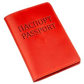 Обложка на паспорт Shvigel 13959 Crazy кожаная Красная, Красный, фото 