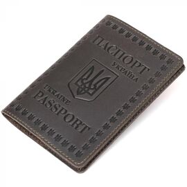 Придбати Шкіряна обкладинка для паспорта європейської якості Shvigel 16132 Сірий, image , характеристики, відгуки
