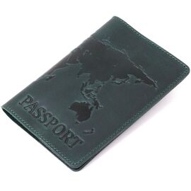 Придбати Обкладинка на паспорт із натуральної шкіри Shvigel 16550 Зелений, image , характеристики, відгуки