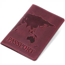 Придбати Чудова шкіряна обкладинка на паспорт Shvigel 16551 Бордовий, image , характеристики, відгуки