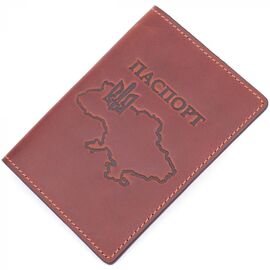 Купить - Обложка на паспорт в винтажной коже Карта GRANDE PELLE 16772 Светло-коричневая, фото , характеристики, отзывы