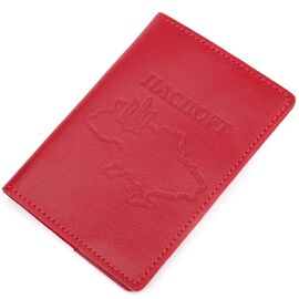 Купить Яркая кожаная обложка на паспорт Карта GRANDE PELLE 16775 Красная, фото , характеристики, отзывы