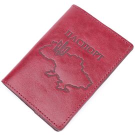 Купить Превосходная кожаная обложка на паспорт Карта GRANDE PELLE 16776 Бордовая, фото , характеристики, отзывы