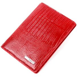 Придбати Яскрава обкладинка на паспорт із фактурної шкіри KARYA 20915 Червоний, image , характеристики, відгуки