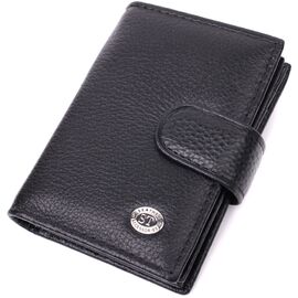 Купить - Надежная визитница из натуральной кожи ST Leather 22469 Черный, фото , характеристики, отзывы
