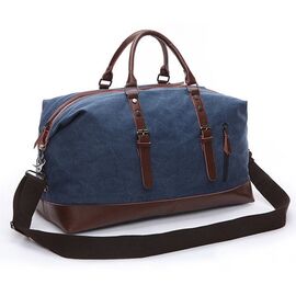 Купить - Дорожная сумка текстильная большая Vintage 20083 Синяя, фото , характеристики, отзывы