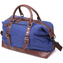 Купить - Дорожная сумка текстильная средняя Vintage 20084 Синяя, фото , характеристики, отзывы