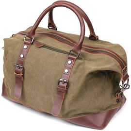 Купити Дорожня сумка текстильна Vintage 20171 Зелена, image , характеристики, відгуки
