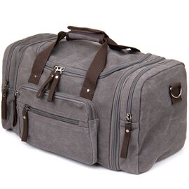 Придбати - Дорожня сумка текстильна Vintage 20665 Сіра, image , характеристики, відгуки