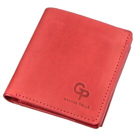 Купити Яскраве шкіряне портмоне унісекс з накладної монетницьою GRANDE PELLE 11224 Червоне, image , характеристики, відгуки