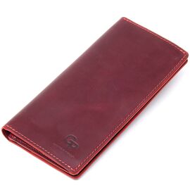 Купить Кожаное винтажное портмоне GRANDE PELLE 11468 Бордовый, фото , характеристики, отзывы