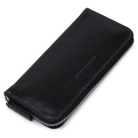 Придбати Шкіряний жіночий гаманець на блискавці GRANDE PELLE 11562 Чорний, image , характеристики, відгуки