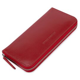 Купить - Стильный кожаный женский кошелек на молнии GRANDE PELLE 11563 Красный, фото , характеристики, отзывы