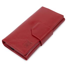 Купить Шикарный женский кошелек в три сложения GRANDE PELLE 11564 Красный, фото , характеристики, отзывы