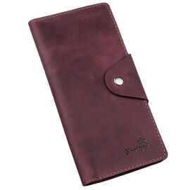 Купить - Бумажник женский вертикальный из винтажной кожи на кнопках SHVIGEL 16178 Бордовый, фото , характеристики, отзывы