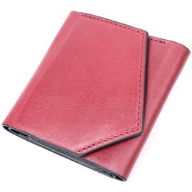 Купить - Стильный небольшой кошелек из натуральной кожи GRANDE PELLE 16800 Бордовый, фото , характеристики, отзывы