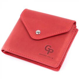 Купить - Женский кошелек с монетницей из матовой натуральной кожи GRANDE PELLE 16804 Красный, фото , характеристики, отзывы
