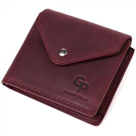 Купить - Модный женский кошелек с монетницей из матовой натуральной кожи GRANDE PELLE 16805 Бордовый, фото , характеристики, отзывы