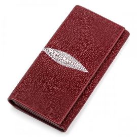 Купить Кошелек женский STINGRAY LEATHER 18097 из натуральной кожи морского ската Бордовый, фото , характеристики, отзывы