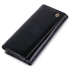Купить Кожаный женский лакированный кошелек ST Leather 18299 Черный, фото , характеристики, отзывы