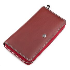 Купить - Кошелек женский ST Leather 18379 (SB71) на молнии Бордовый, Бордовый, фото , характеристики, отзывы