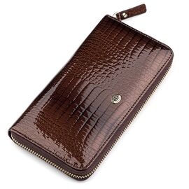 Купить Кошелек женский ST Leather 18398 (S4001A) с ремнем на запястье Коричневый, Коричневый, фото , характеристики, отзывы