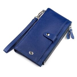 Купить Кошелек женский ST Leather 18416 (ST420) с ремнем на запястье Синий, Синий, фото , характеристики, отзывы