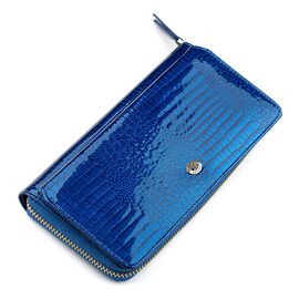 Купить - Кошелек женский ST Leather 18435 (S7001A) лакированный Синий, Синий, фото , характеристики, отзывы