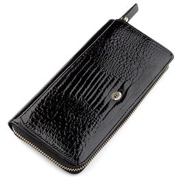 Купить Кошелек женский ST Leather 18437 (S7001A) натуральная кожа Черный, Черный, фото , характеристики, отзывы