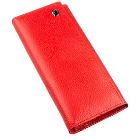 Купить - Яркий женский кошелек на кнопке ST Leather 18897 Красный, Красный, фото , характеристики, отзывы