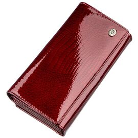 Придбати Лаковий жіночий гаманець з візитниці ST Leather 18911 Бордовий, image , характеристики, відгуки