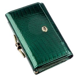 Вместительный женский кошелек на кнопке ST Leather 18914 Зеленый, Зеленый, фото 
