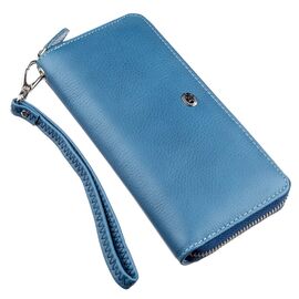Купить - Вместительный женский клатч-кошелек ST Leather 18934 Голубой, Голубой, фото , характеристики, отзывы