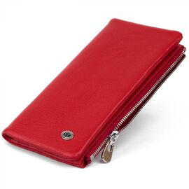 Купить - Вертикальный кошелек на кнопке женский ST Leather 19202 Красный, фото , характеристики, отзывы