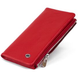Купить Вертикальный кошелек на кнопке женский ST Leather 19202 Красный, фото , характеристики, отзывы